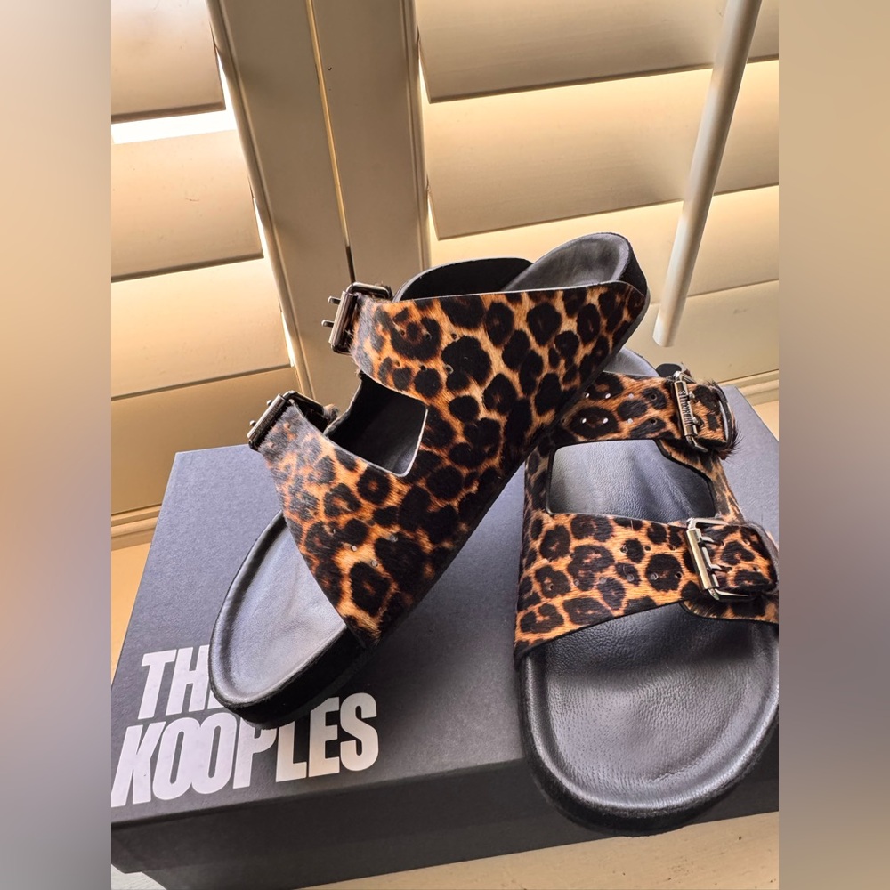The Kooples Leopard Print Sandals French 38 / US 7-7.5 NEW